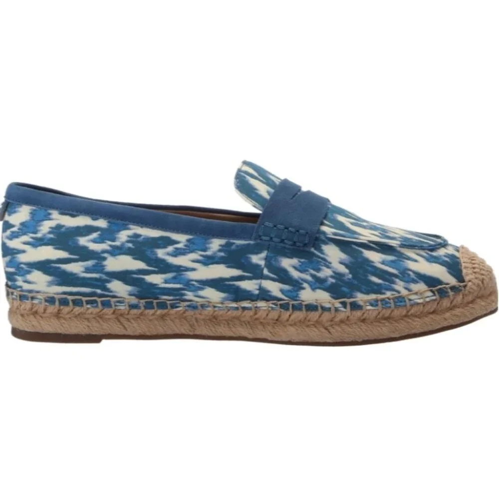 Sam Edelman Womens Kai Blue Ikat Espadrille Loafer Size 12 NWT